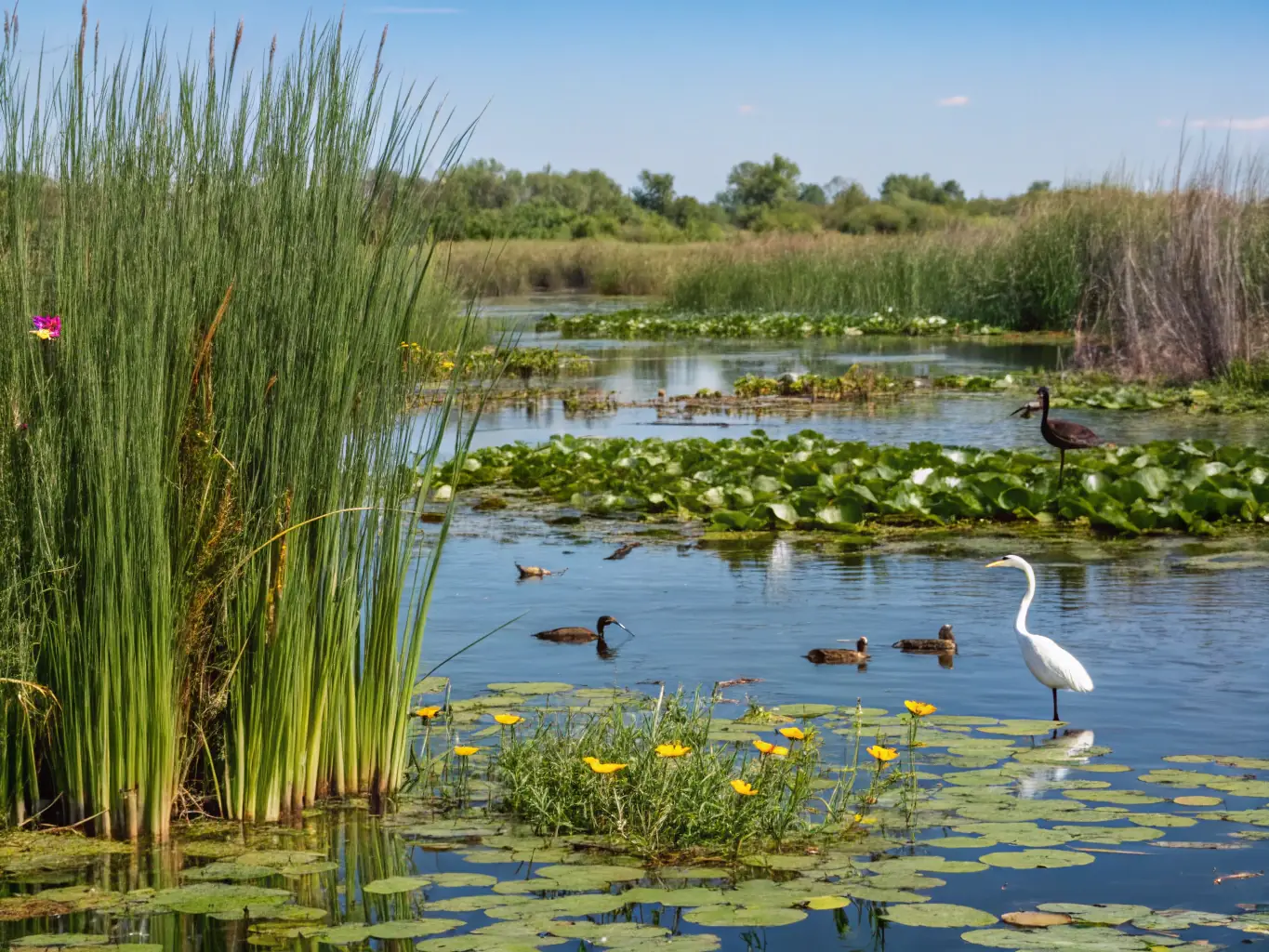 An image of a diverse natural habitat, such as a forest or wetland, in the Thiezac region, highlighting the importance of habitat conservation.
